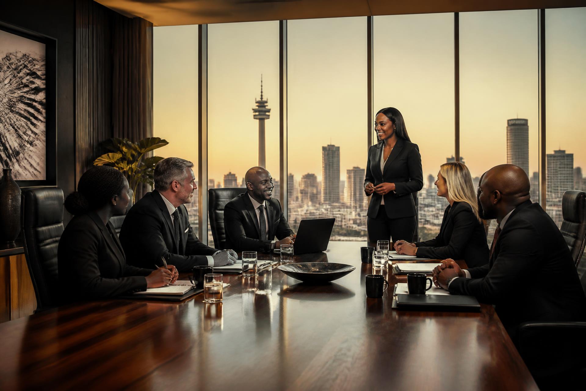 Executive boardroom in a South African corporate office